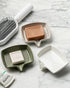Countertop, Soap Dishes, Ceramic Shower Soap Dish with Waterfall Design Bar Soap Holder Self Draining Soap Saver
