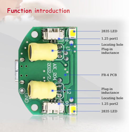 1Pcs DIY Dual Spray Switch Control Atomization Plate, 5V 2-3W Microporous Atomizer Board for USB Humidifier