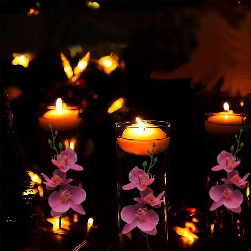 ARDUX 12 Pieces Artificial Flowers for Floating Candles, Mini Artificial Orchid Flower Vase Fillers for Wedding Dining