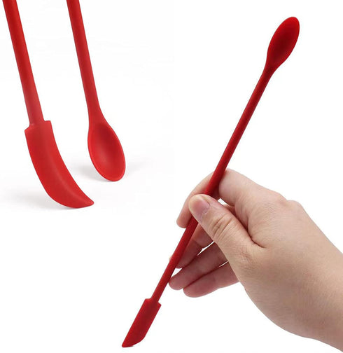 4 Pieces Mini Silicone Spatula Set, Small Rubber Spatula for Makeup and Kitchen, 4 in BLACK