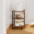 Desktop Corner Stand Shelf for Storage, 3 Tier Rustic Brown Organizer Rack for Small Spaces, Home Office, Kitchen,