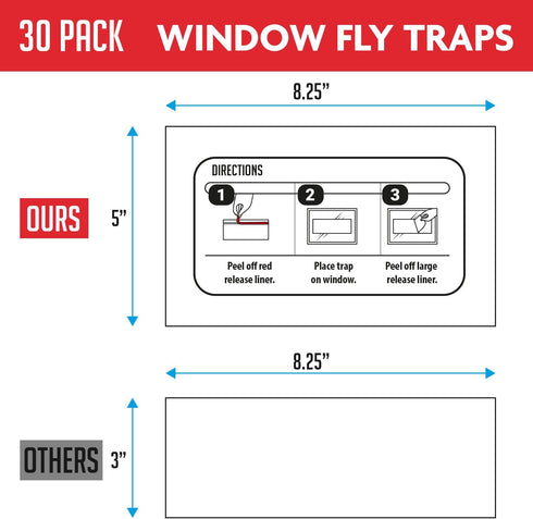 Window Fly Traps Indoor Clear (30 Pack) - Non-Toxic Sticky Fly Strips for Windows, Indoor Bug Sticky Traps