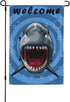 Welcome Garden Flags, 12x18 Double Sided Small Shark Yard Flag for Outdoor Holiday Decor
