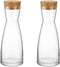 Bormioli Rocco Ypsilon Glass Carafe Set with Cork Tops, Set of 2-18.5