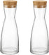 Bormioli Rocco Ypsilon Glass Carafe Set with Cork Tops, Set of 2-18.5
