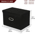 STOREONE Fabric Storage Cube Bins, Foldable Organizer Container with Lids and Metal Handles, Black, 3 Pcs