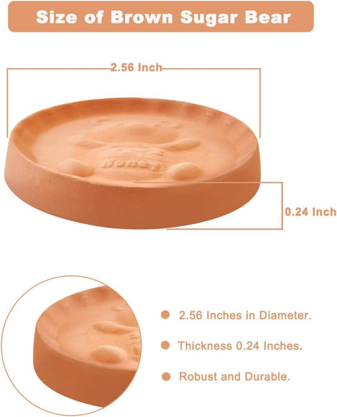 4 Pack vensovo Terracotta Brown Sugar Keeper - Brown Sugar Bear with Multiple Uses for Food Storage Containers