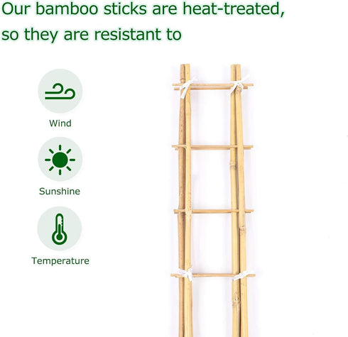 24 Inch 3 Pack Cambaverd Trellis for Potted Plants, Bamboo Trellis Indoor, Natural Garden Trellis for Climbing Plant