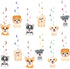 12 Pcs Dog Paw Prints Hanging Swirls Ceiling Streamers Decorations for Dog Paw Prints Birthday Party and Baby Shower