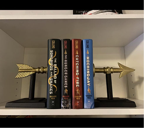 Stylish Large Gold Arrow Bookends - Heavy Duty Decorative Shelf Holders