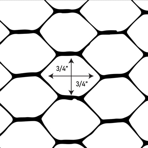 (4' 25' Boen - Plastic Hex Chicken Wire Mesh Temporary Fence Roll x - Black) - Plastic Fence Poultry Netting