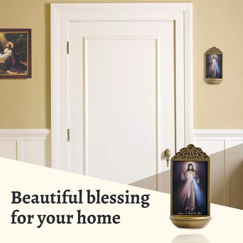 Christian Brands Jesus Divine Mercy Holy Water Font - Marco Sevelli Design - YC912