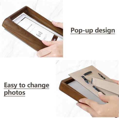 SZKYSJGS 2Pack 5x7 5 7 4x6, Wood Picture Frame, Solid Natural Walnut Photo Frame with Tempered Glass, x Wooden Frame