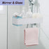 MORNITE Bathroom Organizer Mirror - Restroom Shelf Adhesive Wall Mount No Drilling Basket Rack Shelves Shower Caddy Blue