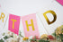 Roseo Pink Happy Birthday Banner Signs, Golden Sparkle Funny Party Supplies for Girls, 13 Pieces
