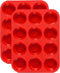 JEWOSTER 12 Cups Silicone Muffin Pan 2 Pack - Nonstick Silicone Molds for Making Muffin Cakes, Bread, Tart - BPA Free