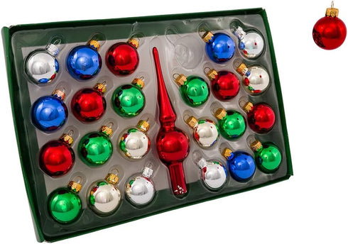 Kurt Adler Glass Christmas Multicolored Ball Set