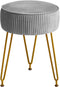 IBUYKE Velvet Round Footrest Ottoman, Makeup Vanity Stool Side Table, Dressing Table