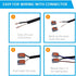 25FT 14 AWG 2 Prong Pigtail Power Cord, 110V Black Cable Open Wire, Heavy Duty 120V 15A Electrical Repair Cord