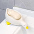 Fewile 1 Pack Shower,Bathroom,Bar,Kitchen,Counter Duck Ceramic Soap Dishes,Soap Holder with Drain,Soap Dish