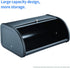 HILFA Stainless Steel Bread Box with Roll Up Lid, 17.5X11.5X7.5 inch Matte Black Kitchen Storage