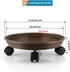 Sanbege 12.8" Pack 2 Resin Plant Caddy with Wheels, Round Plant Pallet, Plant Pot Trolley, of (Brown)