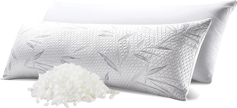 WhatsBedding Memory Foam Body Pillow for Adults with Zipperd Rayon Derived from