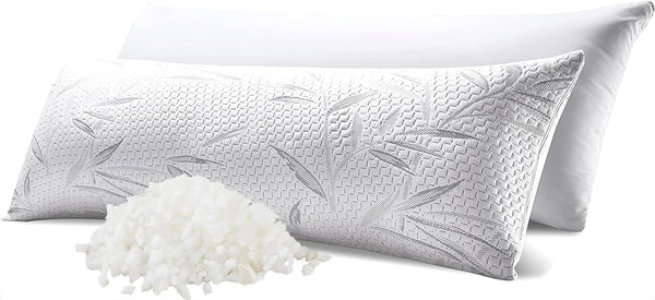 WhatsBedding Memory Foam Body Pillow for Adults with Zipperd Rayon Derived from