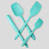 4 Piece Silicone Spatula Set, Flexible Heat Resistant Non-scratch Rubber Spatulas with Stainless Steel Core, Aqua Sky