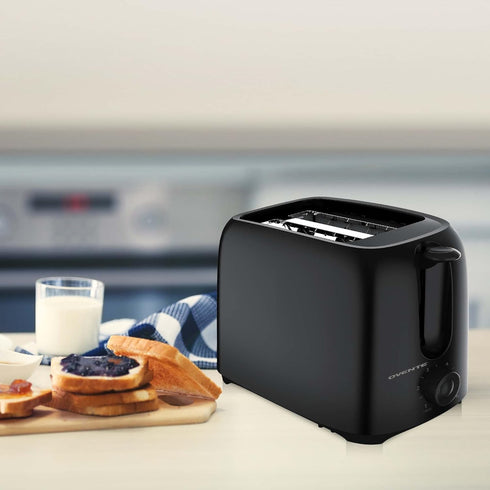 OVENTE Electric 2 Slice Toaster Machine with 6-Shade Toast Settings, 700W Power, Black TP2210B