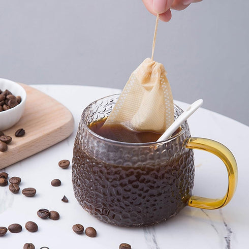 300 Pcs Disposable Tea Filter Bags for Loose Leaf Tea, Empty Tea Bags Suitable for Spices, Herbs, Bring Tea Spoon (3.54