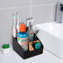 Toothbrush Holder for Bathrooms, 4 Slots Tooth Brush Holder with Detachable Bamboo Dividers, Countertop Organizer for Electric Toothbrushes, Toothpaste, Razors, Floss - Black by Heagoale