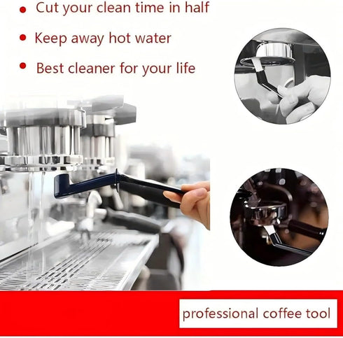 Coffee Machine Brush Cleaner Nylon Espresso Machine Brush with Spoon for Coffee Tool Barista Home Kitchen (2 Pack)