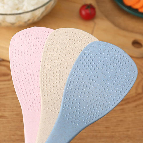 Pink Wheat Straw Rice Paddles, Non-Stick Durable Rice Scoopers, Creative Dinnerware Kitchen Accessories