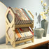 Desktop Bookshelf, Stackable Book Organizer with Handle, Storage Rack for CD/Magazine/File Folder, Portable Small