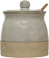 Creative Co-Op White Stoneware Sugar Pot with Lid