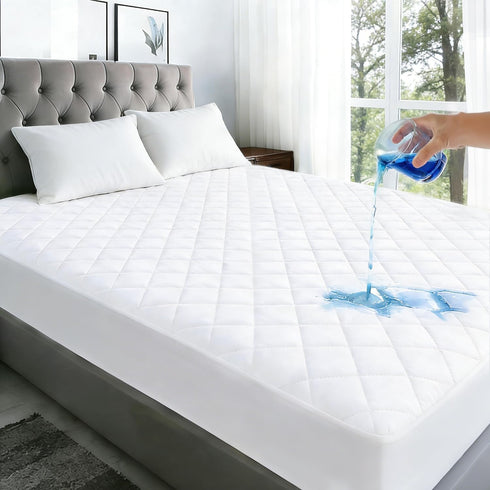 Queen Mattress Protector Waterproof Washable Mattress Padded Cover Fitted Queen Size Bed