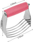 Dough Blender Heavy Duty Pastry Cutter Stainless Steel Butter Cutter Professional Baking Tool For Mixing Flour Butter (Pink)