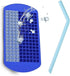 Silicone Mini Ice Cube Trays Molds with Silicone Straw for iOCSmart Portable Personal Blender, USB Rechargeable (Blue,