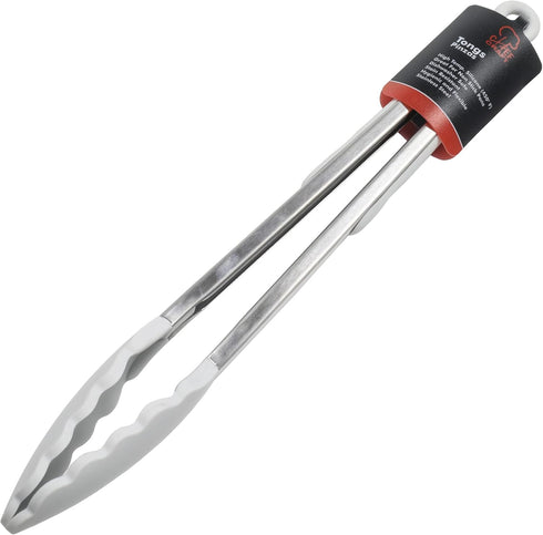 Chef Craft Premium Silicone Cooking Tongs, 12 Inch, Gray