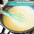 NCAM 5 Pcs Silicone Whisk for Cooking, Mini Stainless Steel Dough Whisk, Non Stick Hand Whisk
