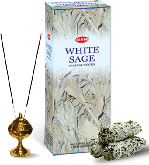 Hem White Sage Tubes Incense - 20g, Box of Six