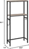 HOOBRO 2-Tier Over The Toilet Storage Organizer Shelf, Bathroom with Toilet Paper Holder and Hooks, Greige and Black