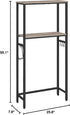 HOOBRO 2-Tier Over The Toilet Storage Organizer Shelf, Bathroom with Toilet Paper Holder and Hooks, Greige and Black