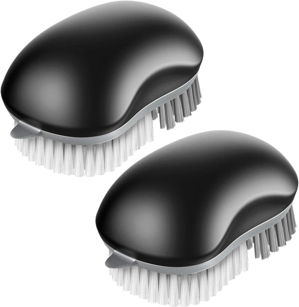 MR.SIGA Fruit and Vegetable Cleaning Brush, Pack of 2, Non Slip Comfortable Grip, Black