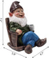 Wizard Gnome Drinking Coffee Garden Statue, 3D Polyresin Outdoor Sculpture, Garden Figurine Art Decoration