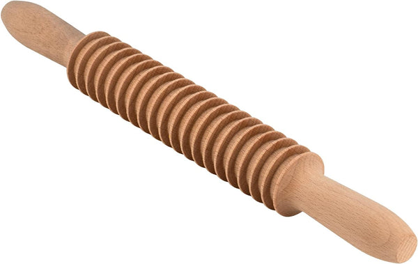 Beech Wood 7mm Fettuccine Pasta Cutter, Noodle Lattice Roller Docker Dough Cutter, Wooden Rolling Pin Kitchen Tool