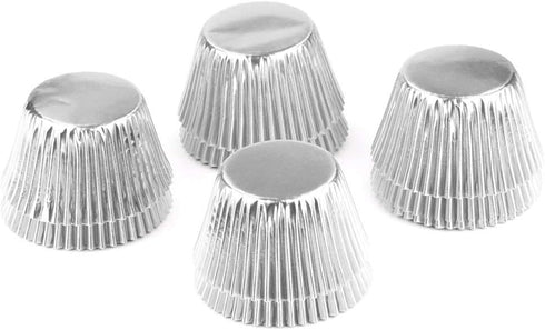 Gifbera Silver Foil Jumbo Cupcake Liners, Metallic Muffin Baking Cups, 160-Count