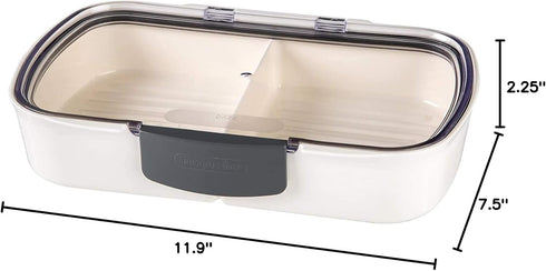 ProKeeper Split Deli Food Storage Container, Air-Tight Silicone Seal and Dry Erase Compatible Lid, 11.75