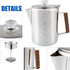 Camping Coffee Pot 9 Cups, Stainless Steel Coffee Percolator with Clear Top Glass Knob for Stovetop or Campfire Brewing